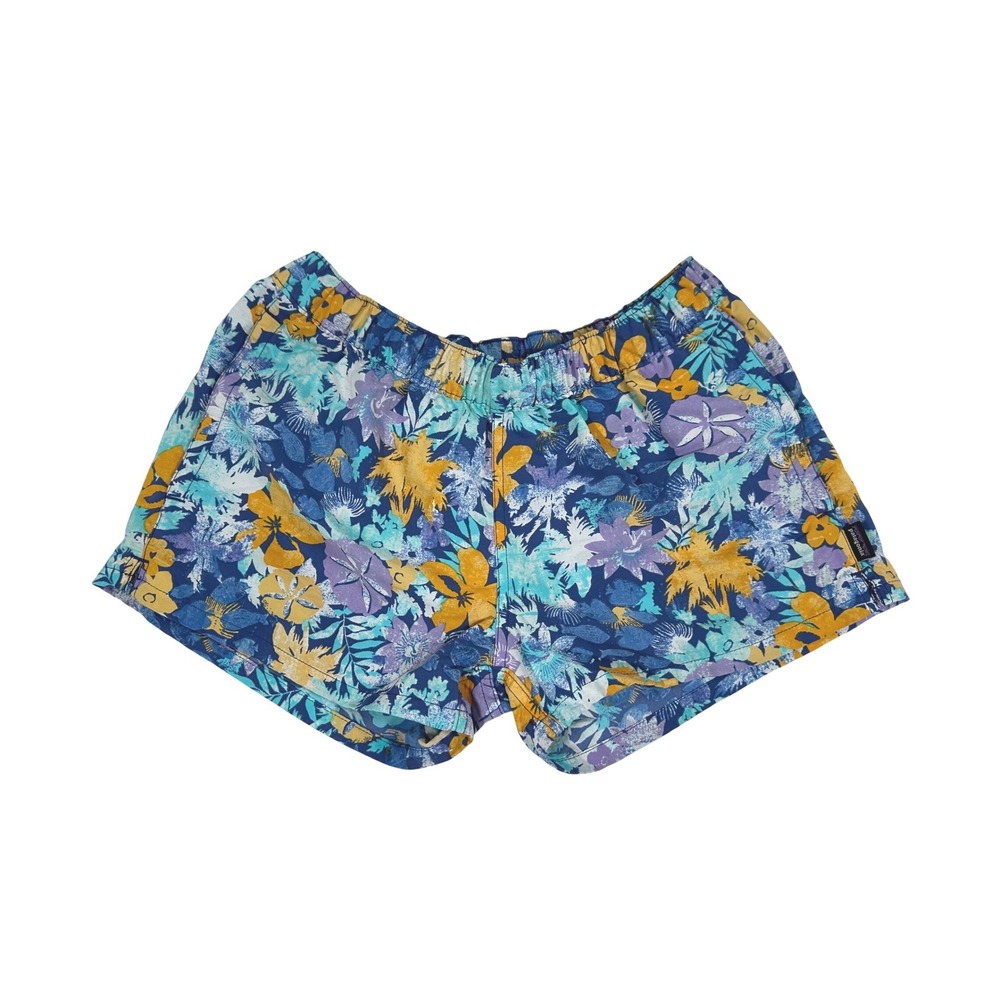 Patagonia Barely Baggies Shorts Womens Blue Floral Tropical Print Size Small